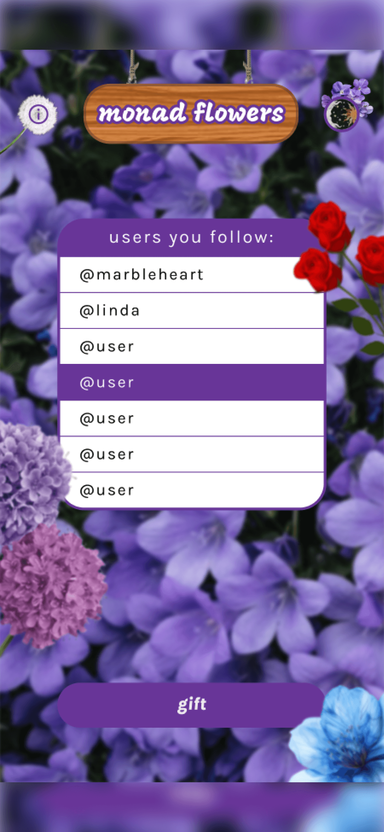 Gift flowers on Monad - Farcaster Mini Apps screenshot